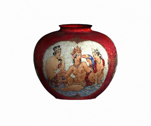 Norman Lindsay vase-image map fitted-digital render: 2003: Rod Bamford