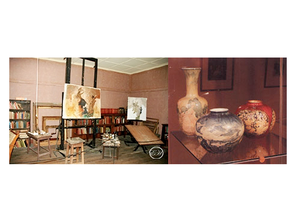 Lindsay's studio and original vases: Photograph courtesy Norman Lindsay Gallery.
