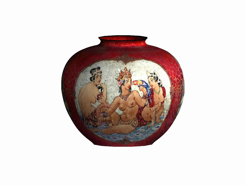 Norman Lindsay vase-image map fitted-digital render: 2003: Rod Bamford